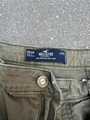 Hollister Ultra High Rise Dad Cargo Pants 5R 27 Olive Green thumbnail 4