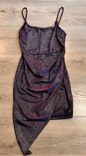 Windsor Dress Size Small S‎ Purple Sparkle Metallic Mini Cocktail Party Bodycon thumbnail 1