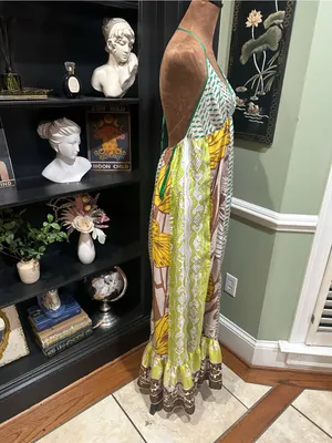 Arden B Vintage Y2K Silk Butterfly Halter Tunic Dress – Size Medium thumbnail 7