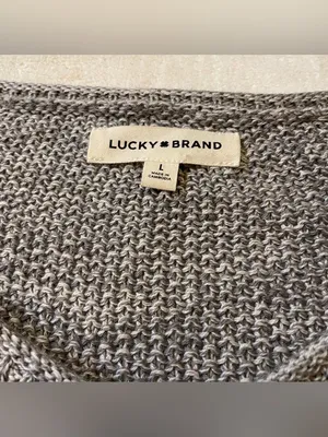 Lucky Brand Gray Off The Shoulder Sweater size L thumbnail 6