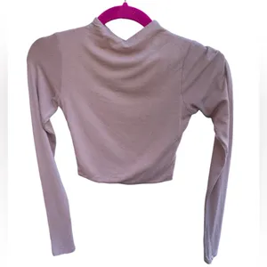 Naked Wardrobe Nude Cowl Neck Long Sleeved Crop Top Womens Size XS thumbnail 2