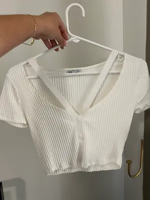 ZARA White  Crop Top thumbnail 1