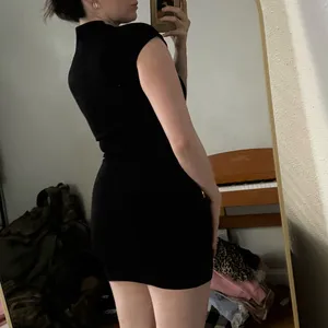 Zara Mock Neck Black Dress thumbnail 3