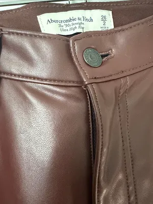 Abercrombie & Fitch Faux Leather Pants - Brown size 2 thumbnail 4