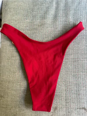 NWT Quince High Leg Ring bikini bottoms cherry thumbnail 4