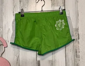 PINK Victoria’s Secret Y2K Green Athletic Shorts XS Low Rise Drawstring thumbnail 1