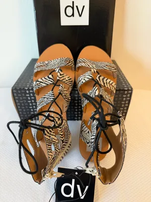 DV by Dolce Vita Zebra Print Lace-Up Gladiator Sandals thumbnail 2