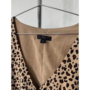 J.Crew Midi Dress Tan Leopard Print V-Neck Long Sleeve Button Front Size 12 thumbnail 3