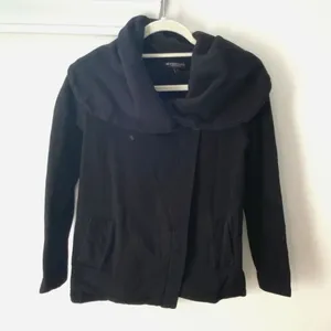 Beyond Yoga Black Fleece Jacket Womens S Shawl Collar Open Drape Cardigan Coat thumbnail 6