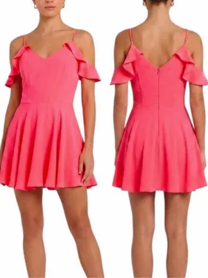 EUC Amanda Uprichard Silk Tate Dress Fluro Pink Size XS thumbnail 2