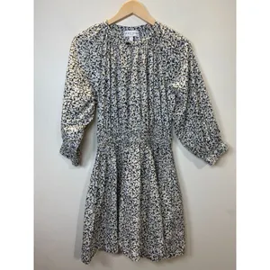 Apiece Apart Dress Womens XS Black Yellow Floral Organic Cotton Mini Summer thumbnail 5