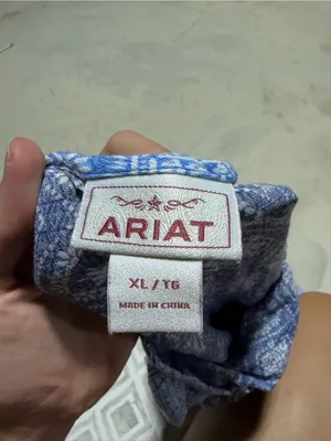 Ariat Blue Patterned Short Sleeve Top xl thumbnail 4