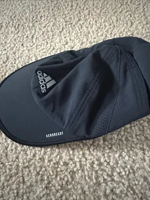 adidas Black Athletic Cap with White Logo thumbnail 2