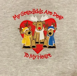 Grandkids Are Dear to My Heart Embroidered Sweatshirt Reindeer Christmas L thumbnail 5