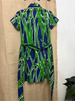 Lilly Pulitzer Blue & Green Asymmetrical Dress size 0 thumbnail 3