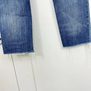 Madewell Size 25 Blue High Rise Slim Boyjean Distressed Raw Hem Jeans thumbnail 7