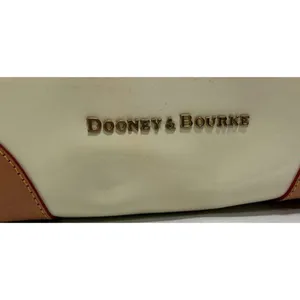Dooney Bourke Cream Patent Leather Janine Shoulder Tote Satchel Tan Trim‎ Bag thumbnail 6