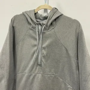 Athleta Forever Fleece 1/2 Zip Hoodie XL 825011-01 Relaxed Fit Heather Gray thumbnail 4