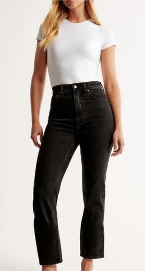 Abercrombie & Fitch Ultra High Rise Ankle Straight Jean thumbnail 1