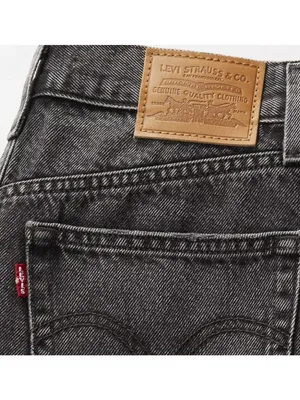 New Levi's Size 23 Premium High Rise Baggy Women's Shorts My Phone Black thumbnail 5