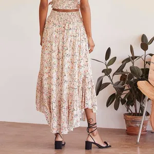 Free People Pretty Daze Ivory Floral Print Maxi Skirt thumbnail 3