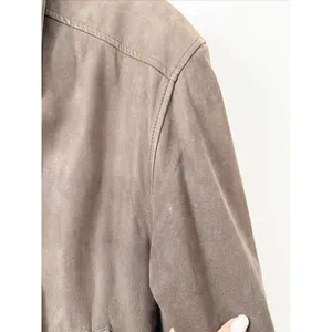 Savile Row Brown Leather Bomber Jacket Medium thumbnail 9