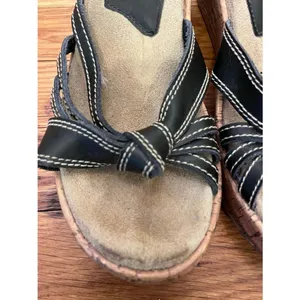Sbicca of California Black Knotted Cork Wedge Sandals Size 8 thumbnail 8