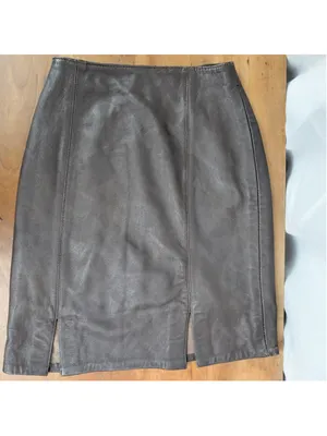 Vintage Firenze Brown Leather Skirt thumbnail 3