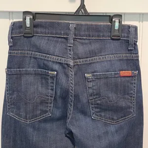 7 For All Mankind Dojo Flare Jeans Womens 23 Dark Wash Boho Wide Leg thumbnail 6