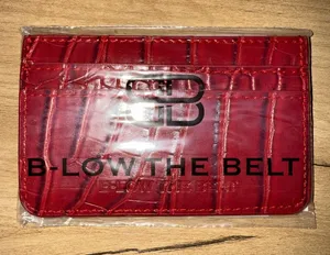B-Low The Belt Los Angeles Designer‎ Red Croc Print Card Holder Coin Wallet Case thumbnail 1