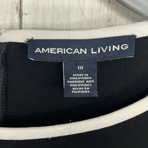 American Living Black White Midi Dress Size 10 Stretch Cocktail Career Party thumbnail 4