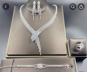 & Other Stories Silver Crystal Necklace, Earrings & Bracelet Jewelry Set(Fashion Jewelry) thumbnail 1