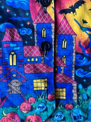 Vintage Basic Editions Halloween Trick Treat Ghosts Black Vest V Neck thumbnail 4