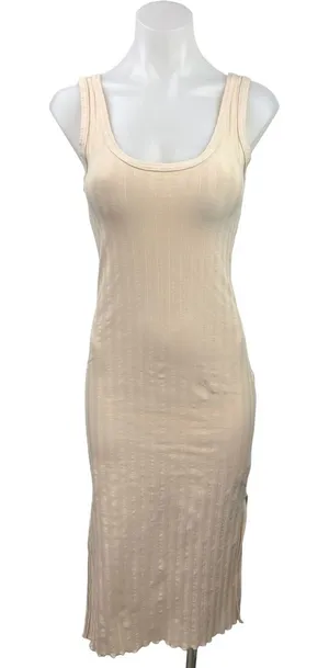American Eagle Offline By Aerie Cream Sleeveless Scoop Neck Midi Tank Dress XS thumbnail 1