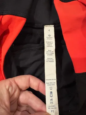 Lululemon Run: Ice Queen yoga pants flare leg black red sz 4 thumbnail 7