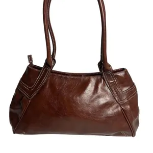 Nine West Women's‎ Brown Leather Shoulder Bag with Zip Closure thumbnail 5