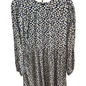 Billabong Daisy Floral Print Gauze peasant poof Sleeve 90s style Babydoll Dress thumbnail 11