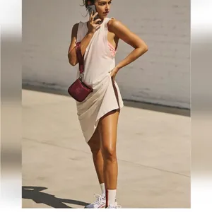 Free People Movement Hot Shot Tunic Dress Cream Oversized M Boho thumbnail 4
