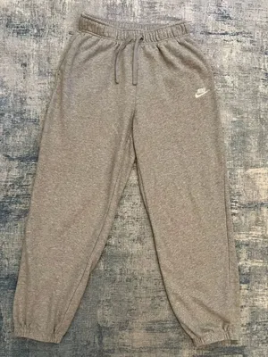 Nike Heathered Gray Club Fleece Mid Rise Oversized Sweatpants Women's Small thumbnail 1