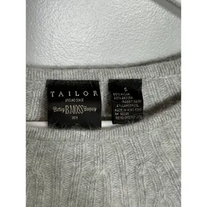 Vintage Tailor B Moss Wool Rabbit Lamb Angora Gray Sweater Scoop Neck SizeSmall thumbnail 3
