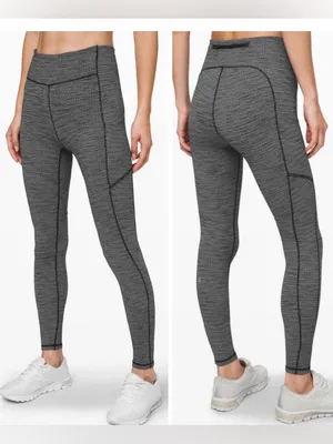 Lululemon Speed Up Tight 28" Full-On Luxtreme Women 8 Legging Heather Black Knit thumbnail 2