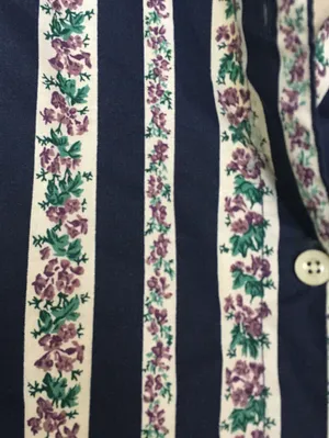 Cherokee Vintage 90s Western Style Floral Stripe Button Up Shirt Blue Purple M thumbnail 8