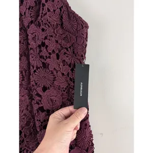 Lulus Love Poem Burgundy‎ Crochet Lace Halter Dress Mini Romancore NWT Small thumbnail 2