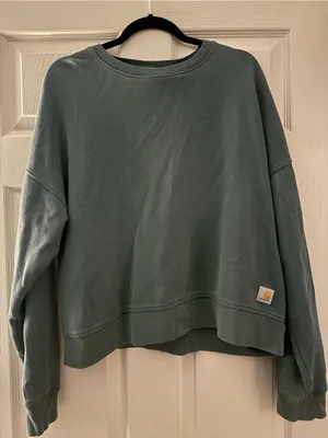 Carhartt Women's Crewneck Sweatshirt in Sage thumbnail 1