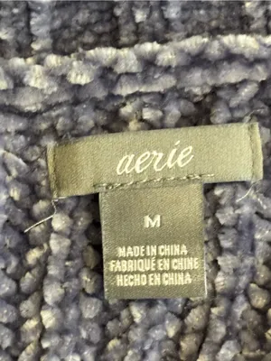 Aerie Blue Purple Chenille Sweater Oversized Crewneck Size M thumbnail 4