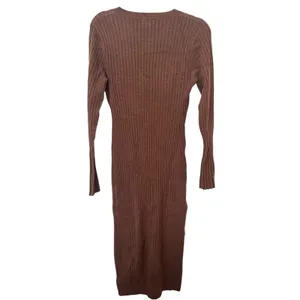 THE‎ DROP Ribbed Knit Bell Sleeve Midi Dress Brown Medium thumbnail 4