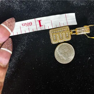 New Iced Out Baguette Initial “E” Pendant Necklace 18-20” thumbnail 5