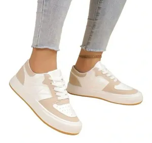Bafa Bafa Low Top Platform Sneakers Women Size 8‎ White Tan Casual Shoes thumbnail 1