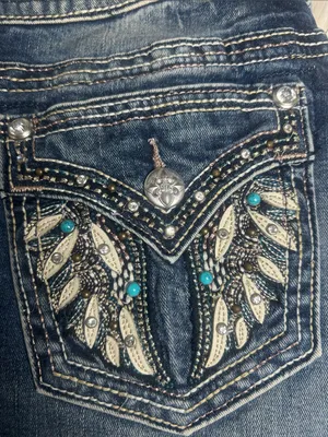 Miss Me Jeans Women's Size 30 Hailey Skinny Jeans Embellished Embroidered Bling thumbnail 9