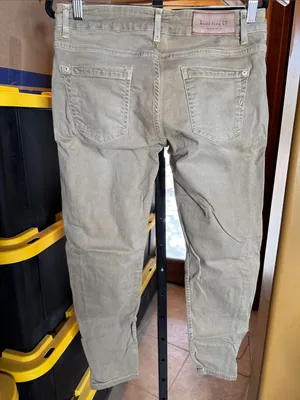 Blue Fire Co Chloe Skinny Ankle Jeans Beige Sand Storm Zip Hem Size 28 thumbnail 7